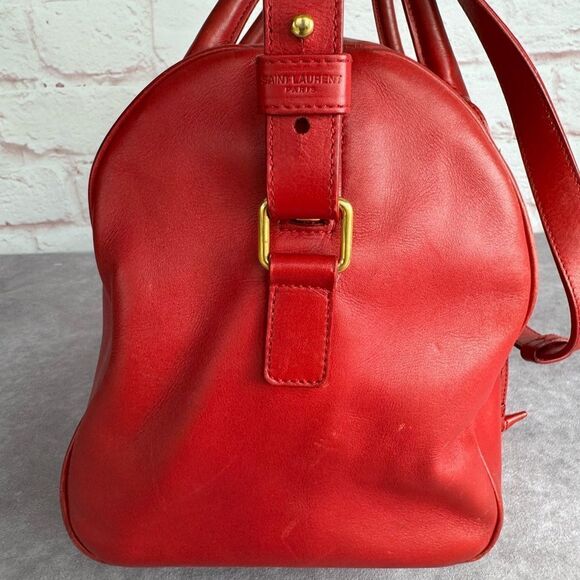 Saint Laurent Red Leather Medium Duffle Bag - Picture 4 of 13